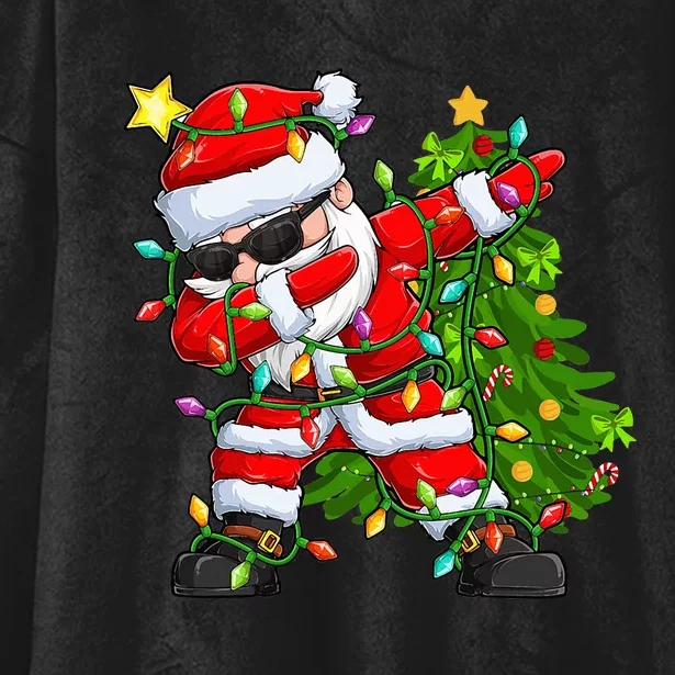 Festive Santa Tree Lights Unique Christmas Gifts Hooded Wearable Blanket