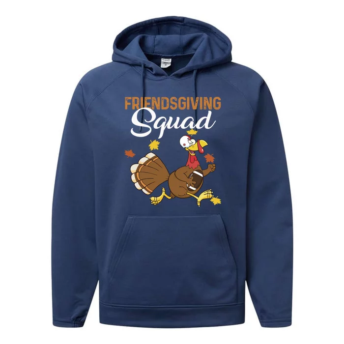 Friendsgiving Squad Thanksgiving Party Run Football Turkey Cute Gift Performance Fleece Hoodie