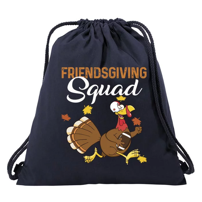 Friendsgiving Squad Thanksgiving Party Run Football Turkey Cute Gift Drawstring Bag