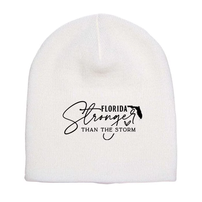 Florida Stronger Than The Storm Hurricane Milton Short Acrylic Beanie