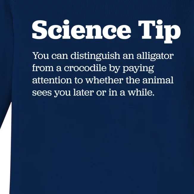 Funny Science Tip How To Distinguish A Alligator From A Crocodile Baby Long Sleeve Bodysuit