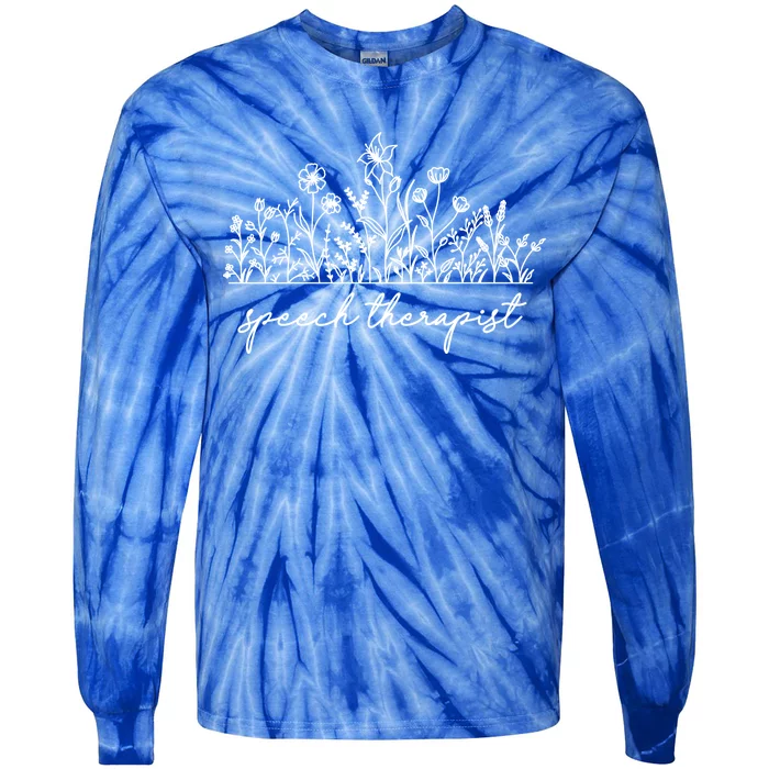 Floral Speech Therapist Cute Slp Cool Gift Tie-Dye Long Sleeve Shirt