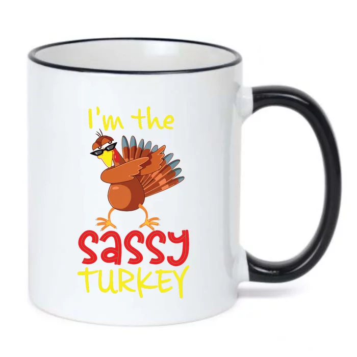 Funny Sassy Turkey Matching Family Group Thanksgiving Party Black Color Changing Mug