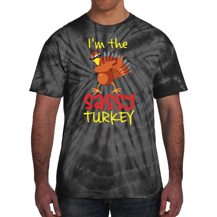 Funny Sassy Turkey Matching Family Group Thanksgiving Party Tie-Dye T-Shirt