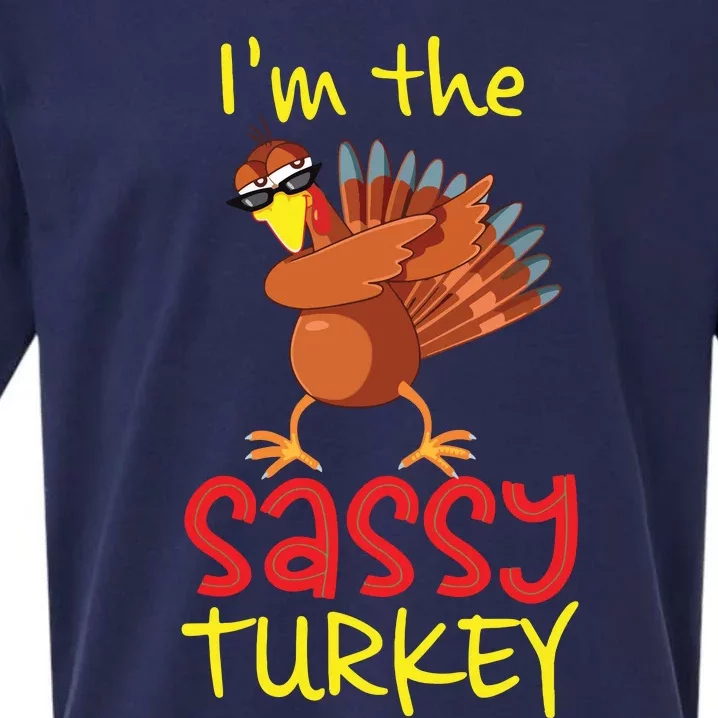 Funny Sassy Turkey Matching Family Group Thanksgiving Party Sueded Cloud Jersey T-Shirt