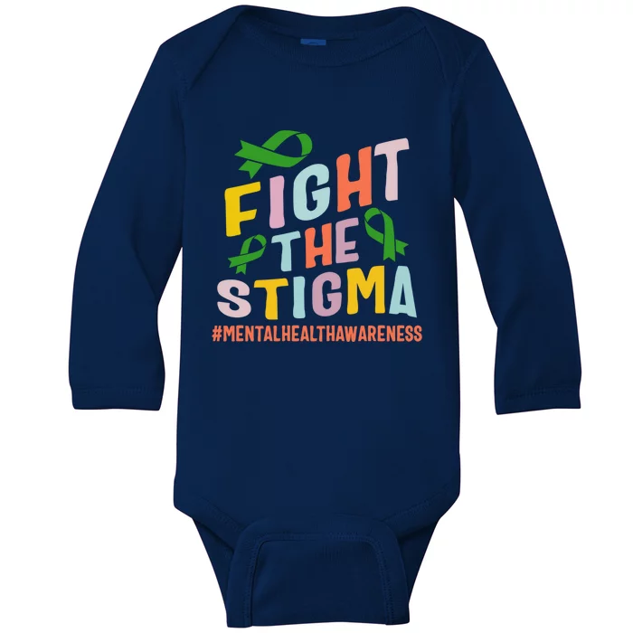 Fight Stigma Tal Health Disease Awareness Green Ribbon Gift Baby Long Sleeve Bodysuit