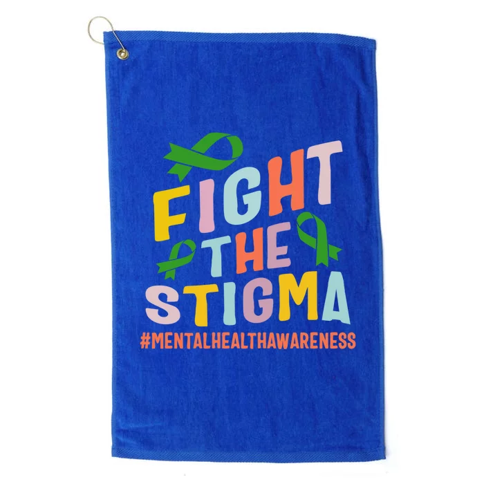 Fight Stigma Tal Health Disease Awareness Green Ribbon Gift Platinum Collection Golf Towel