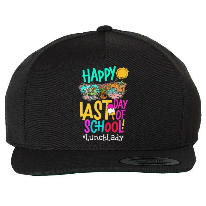 Funny Summer Teacher Happy Last Day Of School Lunch Lady Wool Snapback Cap