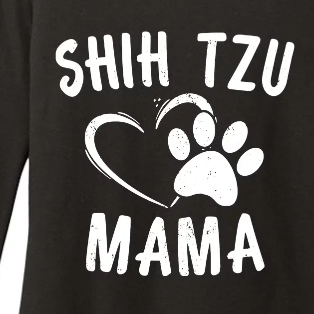 Funny Shih Tzu Mama Gift Pet Doggy Lover Apparel Dog Mom Womens CVC Long Sleeve Shirt