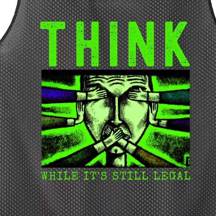 Free Speech Think While It's Still Legal Anti Woke Great Reset Mesh Reversible Basketball Jersey Tank