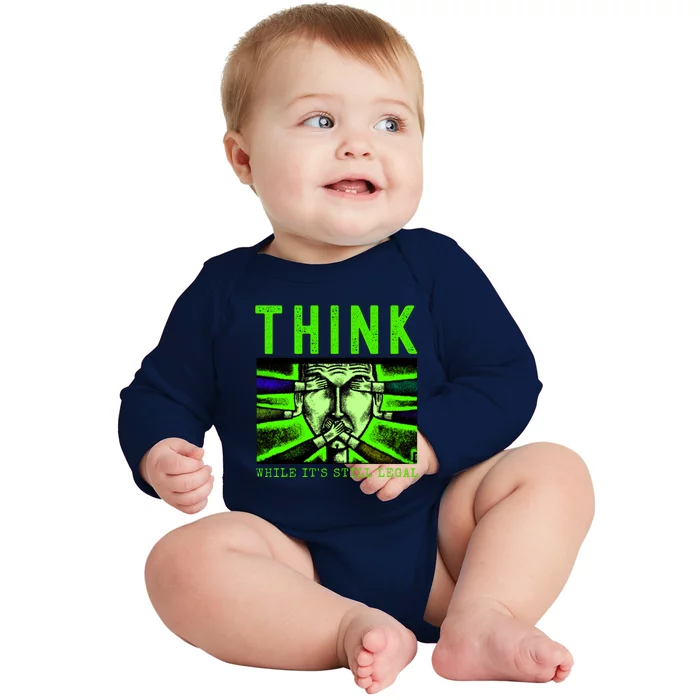 Free Speech Think While It's Still Legal Anti Woke Great Reset Baby Long Sleeve Bodysuit