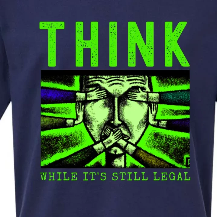 Free Speech Think While It's Still Legal Anti Woke Great Reset Sueded Cloud Jersey T-Shirt