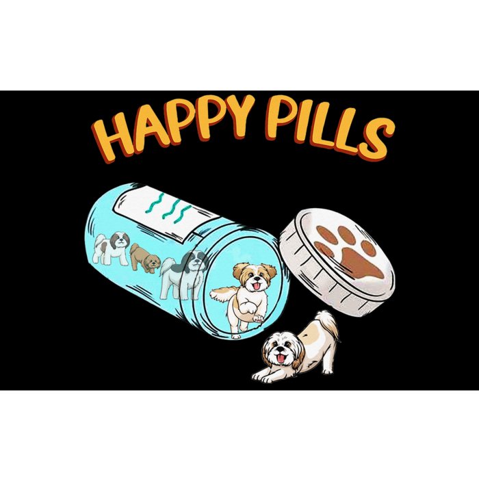 Funny Shih Tzu Happy Pills Dog Lover Bumper Sticker