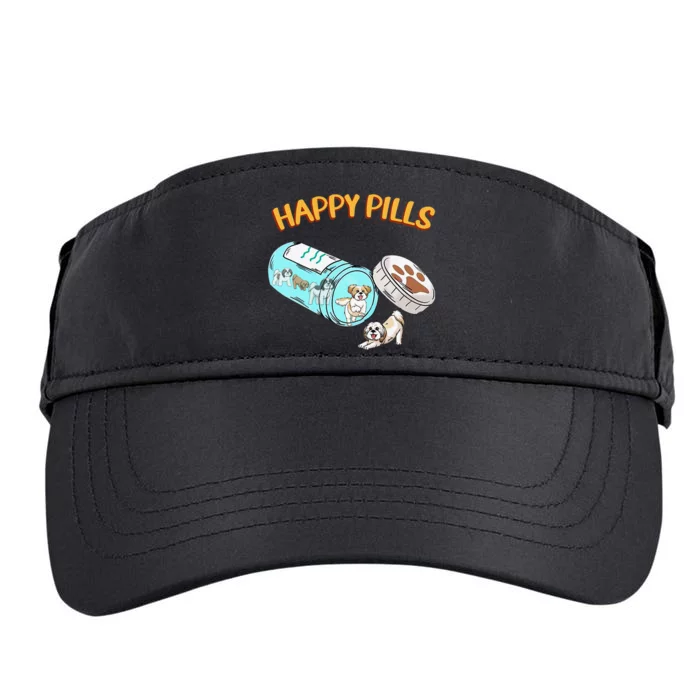 Funny Shih Tzu Happy Pills Dog Lover Adult Drive Performance Visor