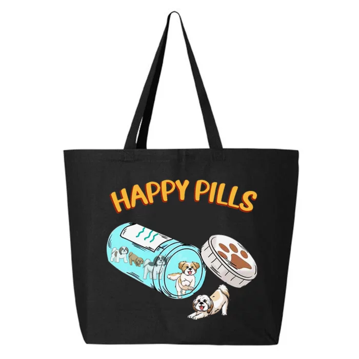 Funny Shih Tzu Happy Pills Dog Lover 25L Jumbo Tote