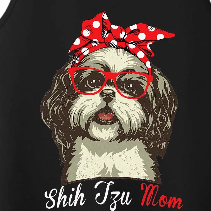 Funny Shih Tzu mom for Shih Tzu Dog Lovers Performance Tank