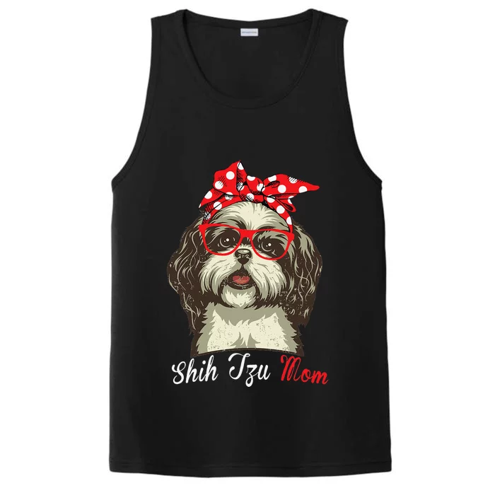 Funny Shih Tzu mom for Shih Tzu Dog Lovers Performance Tank