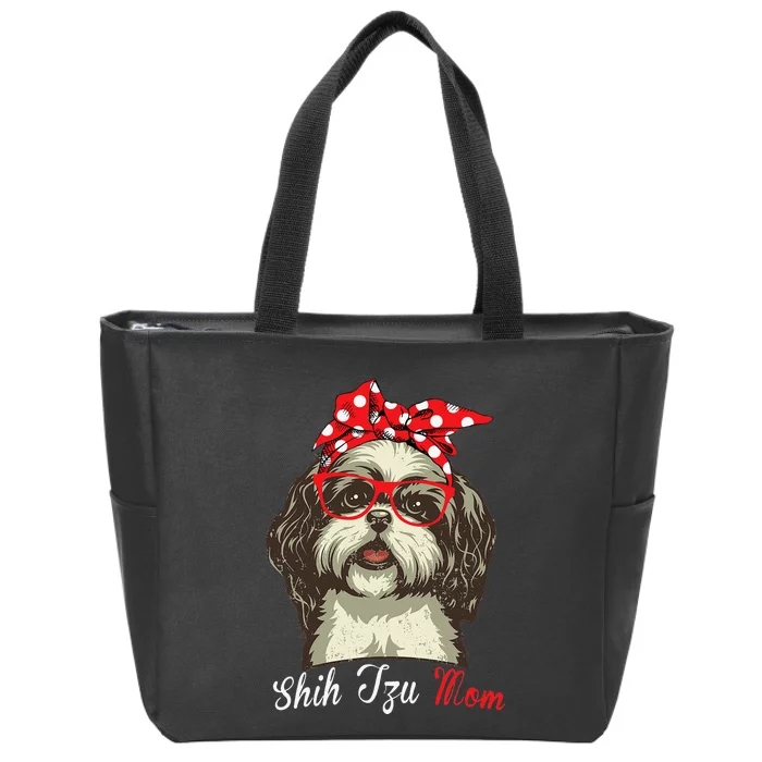 Funny Shih Tzu mom for Shih Tzu Dog Lovers Zip Tote Bag