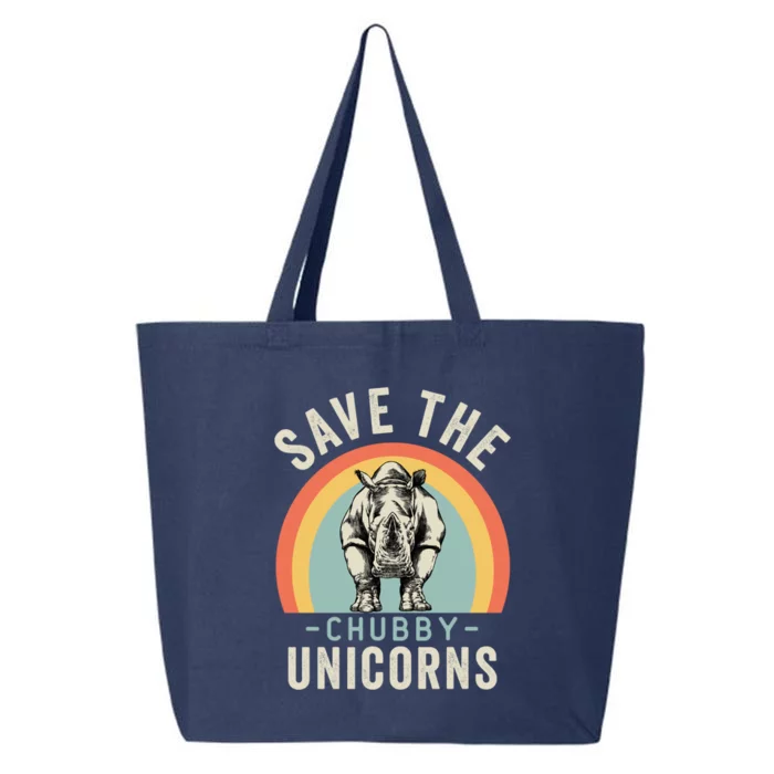 Funny Save The Chubby Unicorns Rhino Lovers Gift 25L Jumbo Tote