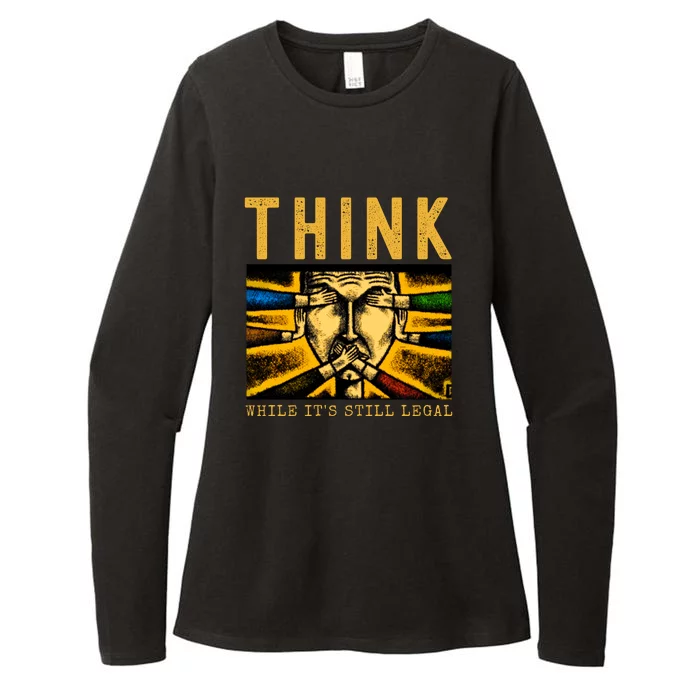 Free Speech Think While It's Still Legal Anti Woke Great Reset Womens CVC Long Sleeve Shirt