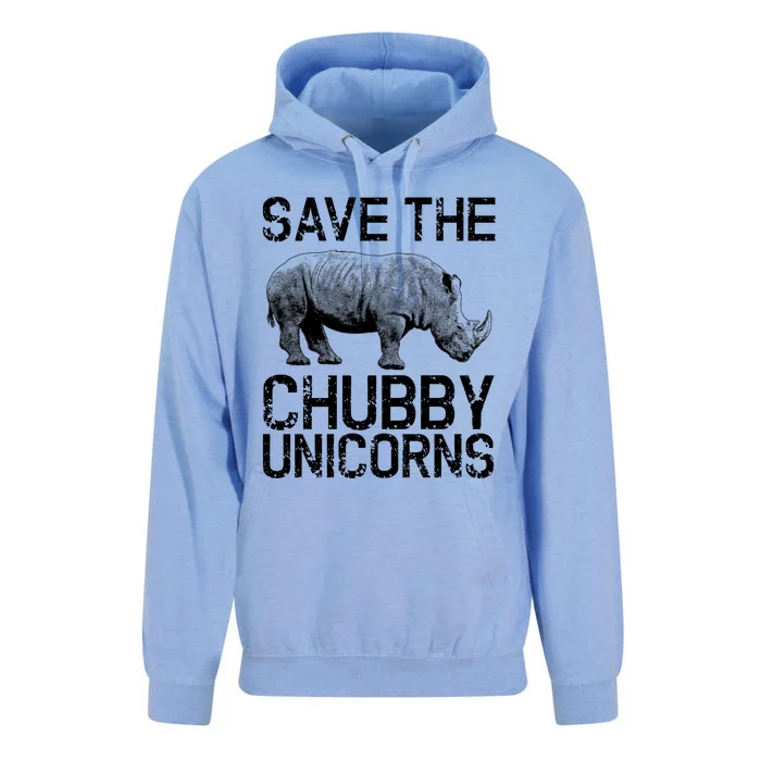 Funny Save The Chubby Unicorns Rhino Gift Unisex Surf Hoodie