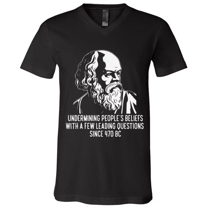 Funny Socrates The Socratic Method Classical Philosophy V-Neck T-Shirt