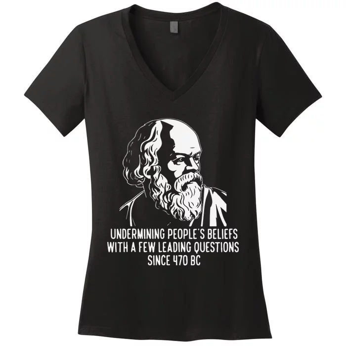 Funny Socrates The Socratic Method Classical Philosophy Women's V-Neck T-Shirt