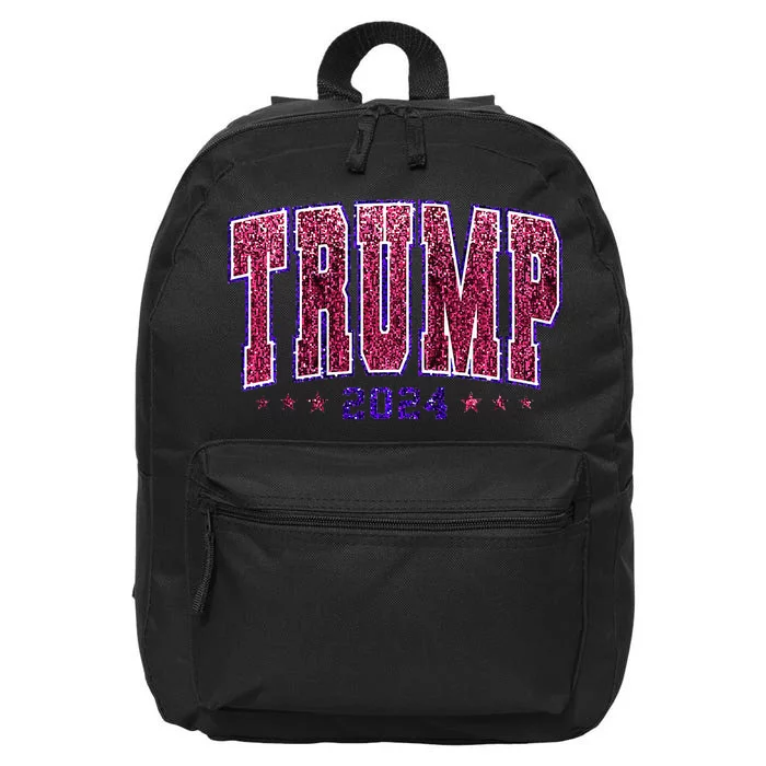 Faux Sequins Trump 2024 President Make America Trump Again 16 in Basic Backpack