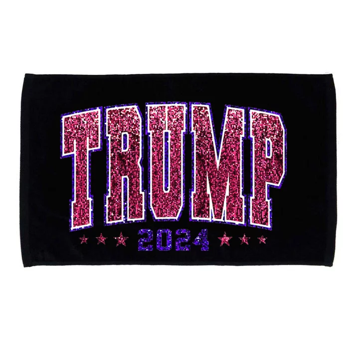 Faux Sequins Trump 2024 President Make America Trump Again Microfiber Hand Towel