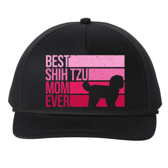 Funny Shih Tzu Mom Art For  Mother's Day Dog Lover Snapback Five-Panel Rope Hat