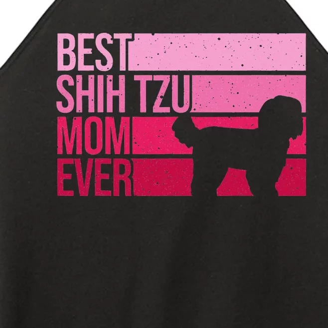 Funny Shih Tzu Mom Art For  Mother's Day Dog Lover Women’s Perfect Tri Rocker Tank