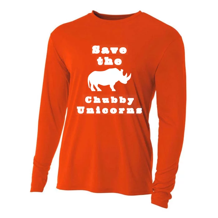 Funny Save The Chubby Unicorns Meaningful Gift Cooling Performance Long Sleeve Crew