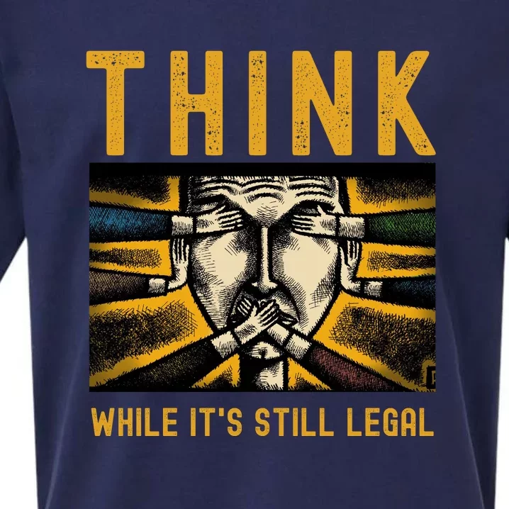 Free Speech Think While It's Still Legal Anti Woke Great Reset Sueded Cloud Jersey T-Shirt