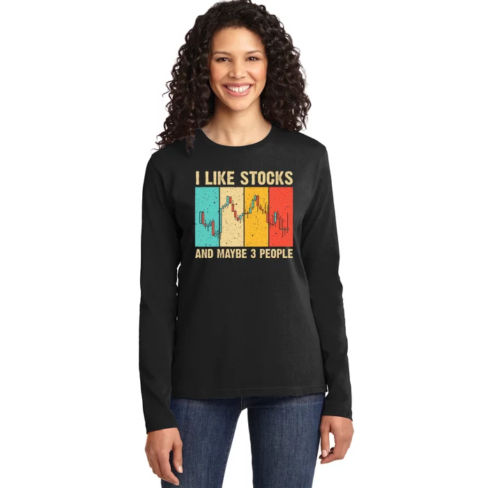 Funny Stock Trading Stockbroker Day Trading Marketing Lovers Ladies Long Sleeve Shirt