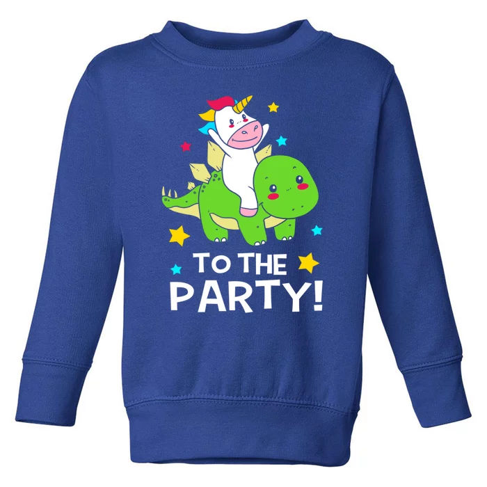 Funny Stegosaurus Unicorn Riding Dinosaur Meaningful Gift Toddler Sweatshirt