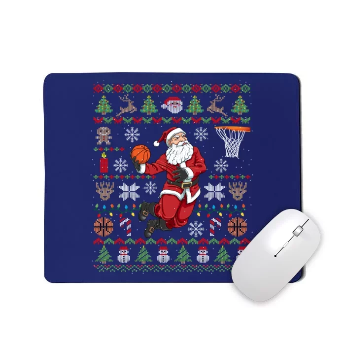 Funny Santa Ugly Christmas Basketball Dunking Mousepad