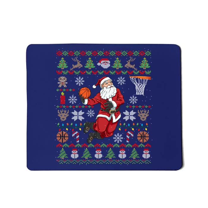 Funny Santa Ugly Christmas Basketball Dunking Mousepad