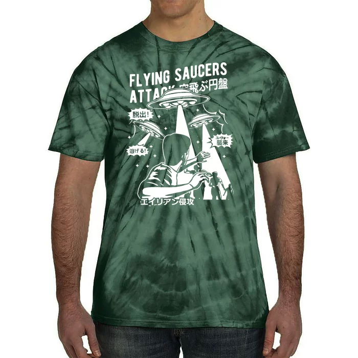 Flying Saucer Under Attack Tie-Dye T-Shirt