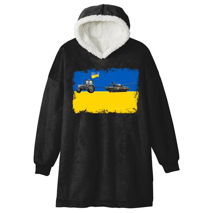 Farmer Support Ukraine Hooded Wearable Blanket