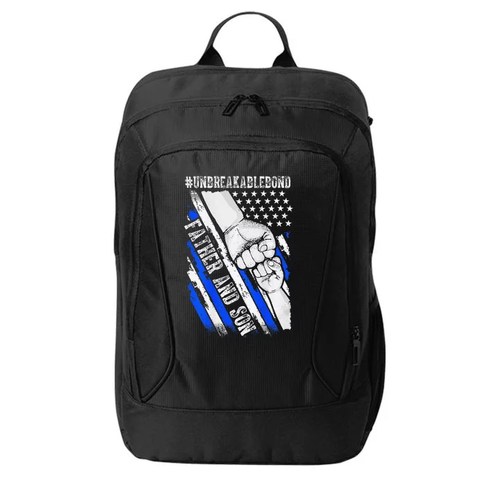 Father Son Unbreakable Bond USA Flag Patriotic City Backpack