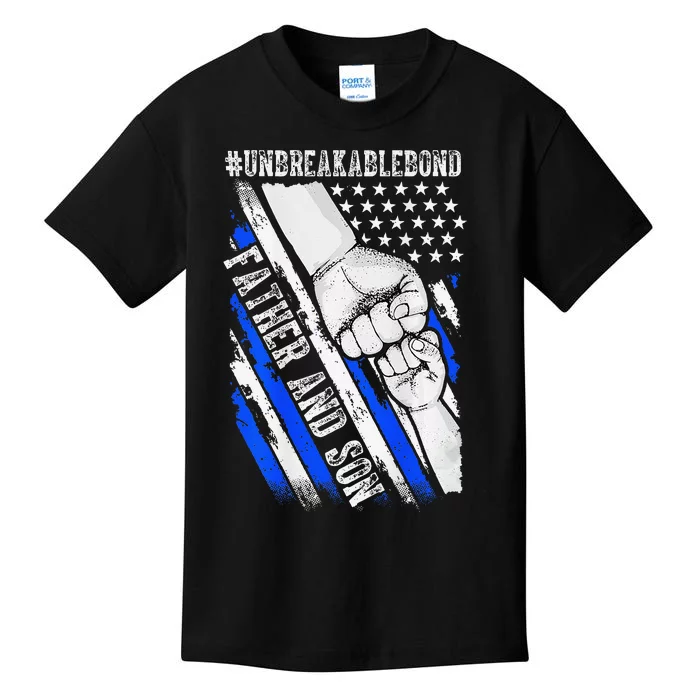 Father Son Unbreakable Bond USA Flag Patriotic Kids T-Shirt