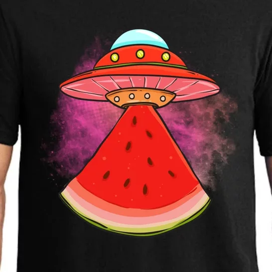 Funny Summer Ufo Watermelon Slice Gift Pajama Set