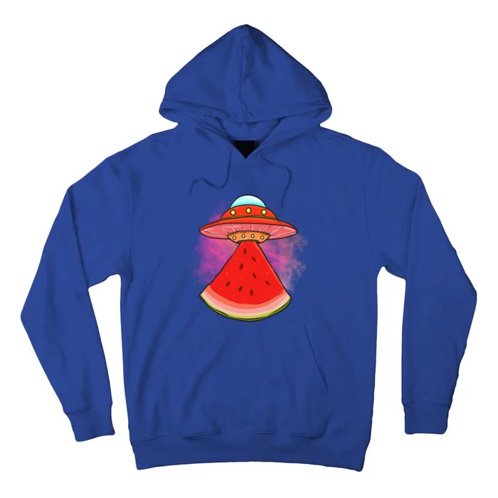 Funny Summer Ufo Watermelon Slice Gift Tall Hoodie