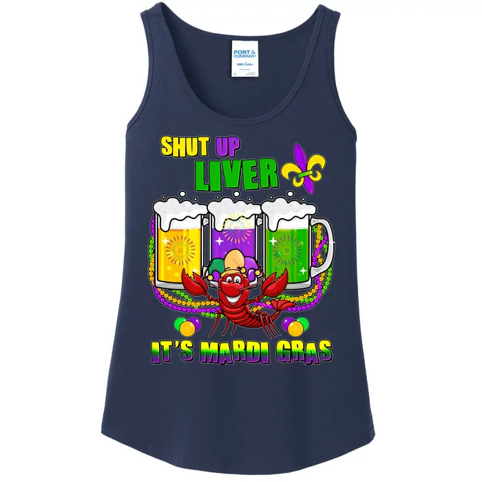 Funny Shut Up Liver It's Mardi Gras Ladies Essential Tank