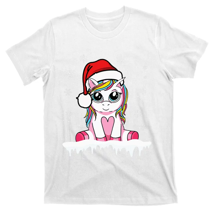 Festive Santa Unicorn Holiday Decoration T-Shirt