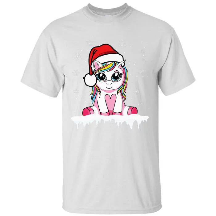 Festive Santa Unicorn Holiday Decoration Tall T-Shirt