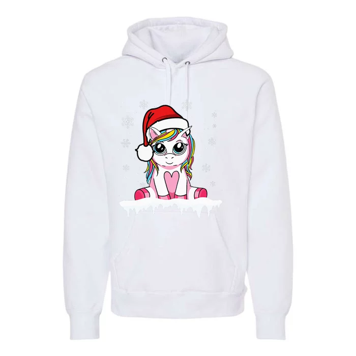 Festive Santa Unicorn Holiday Decoration Premium Hoodie