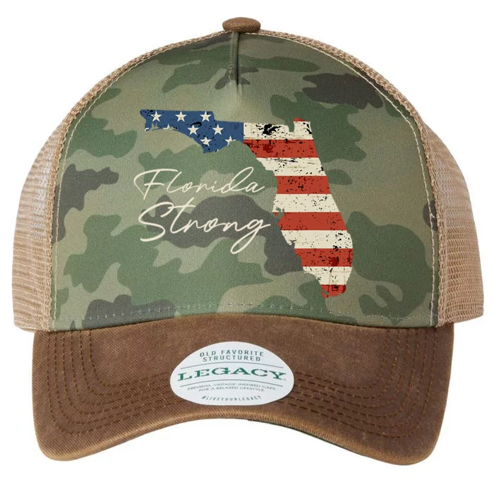 Florida Strong Usa Flag Florida Map Hurricane Milton Pray For All Legacy Tie Dye Trucker Hat