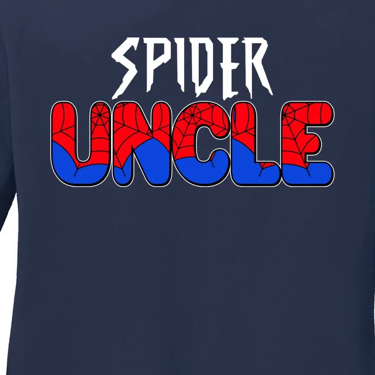 Funny Spider Uncle Matching Family Shirts Ladies Long Sleeve Shirt