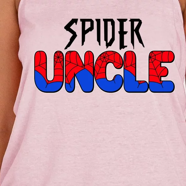 Funny Spider Uncle Matching Family Shirts Women's Knotted Racerback Tank